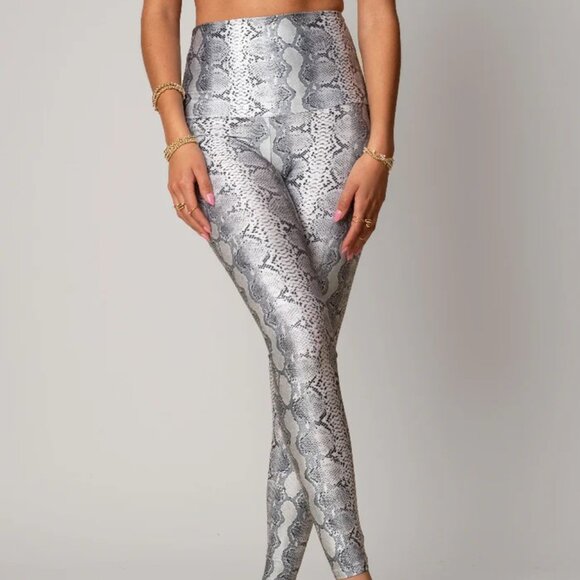 Emily Hsu White Phyton Leggings - Picture 1 of 1
